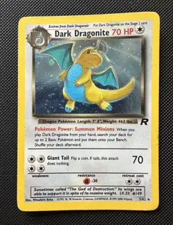 Dark Dragonite 5/82 Holo Rare Team Rocket Pokemon Card MP WOTC Vintage 2000 - Image 1