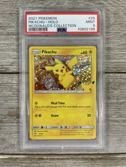 Graded PSA 9 2021 Pokemon - Pikachu Holo - McDonald’s Collection - Image 1