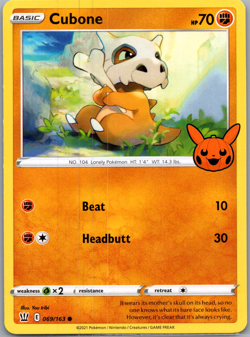 Cubone Promo Trick or Trade 069/163 NM - Pokemon TCG - Image 1