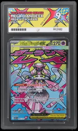 Pokemon Graded Card Mega Diancie Ex 267/217 MAR - Ascended Heroes - ACE 9 Mint - Image 2