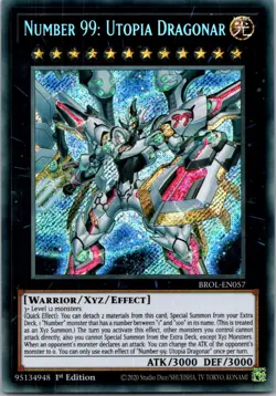 Yugioh Number 99: Utopia Dragonar BROL-EN057 1st Edition Secret Rare NM - Image 1