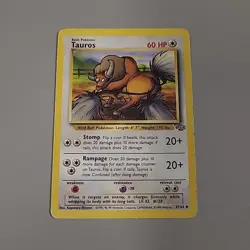 Tauros 47/64 Uncommon Unlimited Jungle Pokemon Card 1999 WOTC Regular HP - Image 1
