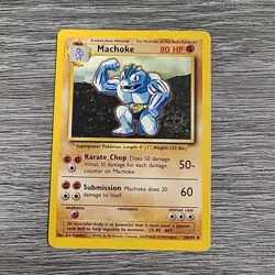 Machoke 34/102 Base Set - Uncommon - Pokemon Card TCG - WOTC MP - Image 1