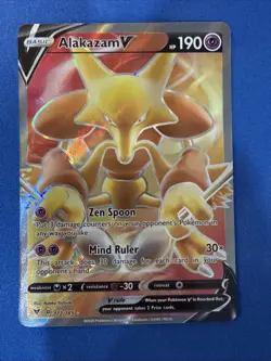 Pokemon Alakazam V TCG Full Art Ultra Rare Holo Card Vivid Voltage 172/185 NM - Image 1