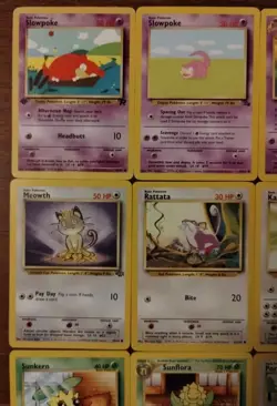 Lot of 9 Vintage Pokemon Cards First Edition Rocket Slowpoke, Slowbro,... - Image 3