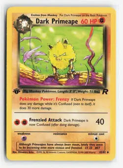 Dark Primeape 43/82 Team Rocket Pokemon TCG Vintage Uncommon - Image 1