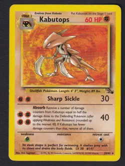 Kabutops 24/62 Rare Fossil Pokemon MP - Image 1