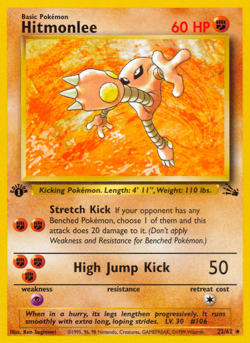 Hitmonlee 22/62 Rare Fossil Pokemon Unlimited MP - Image 4