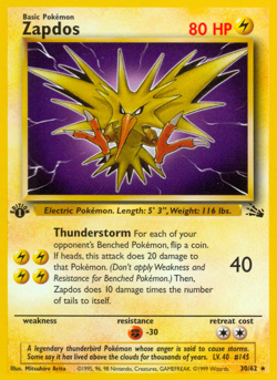 Zapdos 30/62 Rare Fossil Pokemon HP - Image 4