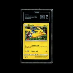 2016 Pokemon Sun & Moon Target Launch SM04 Pikachu Black Star Promo Holo TAG 9 - Image 1