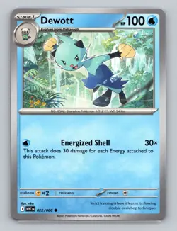 Dewott 022/086 Common White Flare WHT EN Pokemon Scarlet & Violet TCG - Image 1