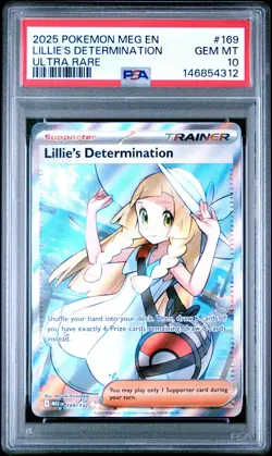 2025 POKEMON MEG EN-MEGA EVOLUTION ULTRA RARE #169 LILLIE'S DETERMINATION PSA 10 - Image 1