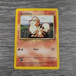Pokemon TCG Growlithe Base Set 28/102 Regular Unlimited Uncommon - Image 1