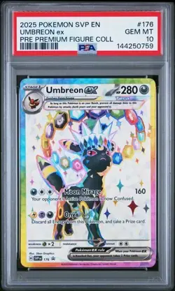 Pokemon Umbreon ex Prismatic Evolutions Premium Figure Coll. Promo #176 PSA 10 - Image 1