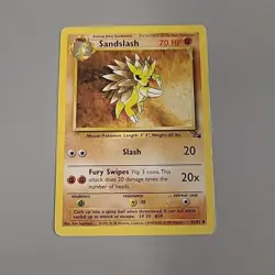 Sandslash 41/62 Vintage Uncommon Fossil Set - 1999 Pokemon TCG WOTC Regular DMG - Image 1