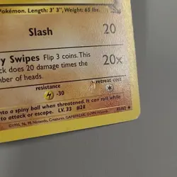 Sandslash 41/62 Vintage Uncommon Fossil Set - 1999 Pokemon TCG WOTC Regular DMG - Image 3