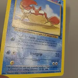 Pokemon Krabby - WOTC Fossil Set Common 51/62 Unlimited 1999 WOTC Vintage HP - Image 4