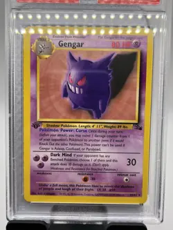 1999 Pokemon Fossil #20 Gengar 1st Edition PSA 8 Non-Holo 20/62 NM-MT - Image 3