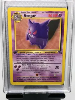 1999 Pokemon Fossil #20 Gengar 1st Edition PSA 8 Non-Holo 20/62 NM-MT - Image 5