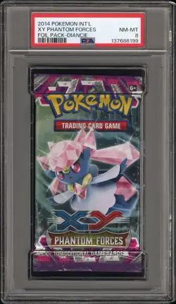 POKEMON XY PHANTOM FORCES 2014 SEALED FOIL PACK Diance PSA 8 - Image 1
