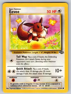 Eevee 51/64 Unlimited Common Jungle Pokemon Near Mint - Image 1
