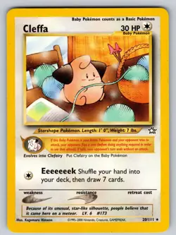 Cleffa 20/111 Unlimited Rare Neo Genesis Pokemon Lightly Played - Image 1