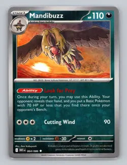 Mandibuzz 064/086 Uncommon White Flare WHT EN Pokemon Scarlet & Violet TCG - Image 1