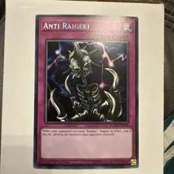 Yugioh LCKC-EN104 ANTI RAIGEKI SECRET RARE 1ST EDITION (NM) - Image 1