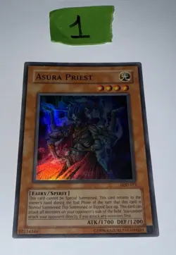 Yugioh Asura Priest LOD-071 Super Rare Unl Original Print (NM) - Image 1