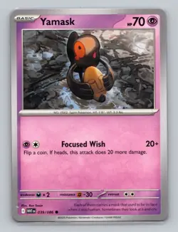 Yamask 039/086 Common White Flare WHT EN Pokemon Scarlet & Violet TCG - Image 1