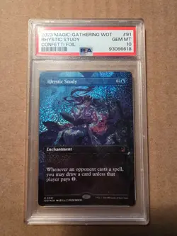 PSA 10 Rhystic Study Anime Borderless Confetti Foil #0091 MTG - Image 1