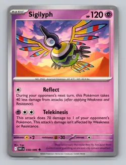 Sigilyph 038/086 Uncommon White Flare WHT EN Pokemon Scarlet & Violet TCG - Image 1