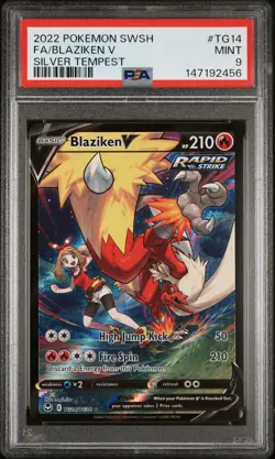 Blaziken V TG14 2022 Pokemon Sword & Shield Silver Tempest PSA 9 - Image 1