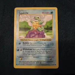Pokemon TCG Squirtle Base Set 63/102 Regular Shadowless LP - Image 1