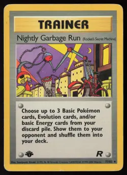 Nightly Garbage Run 77/82 Uncommon Team Rocket Pokemon 1st Edition HP - Image 1