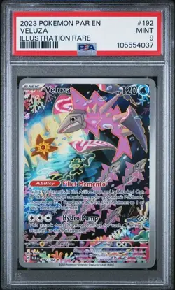 2023 Pokemon TCG Paradox Rift Veluza Illustration Rare 192/182 PSA 9 Mint - Image 1
