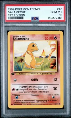 Carte Pokemon Salameche 46/102 Set de base Edition 1 PSA 10 GEM MINT 🔥 - Image 2