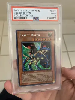 2004 Yu-Gi-Oh! Insect Queen CT1-EN005 Ltd Edition Collector Tin Promo PSA 9 MINT - Image 1