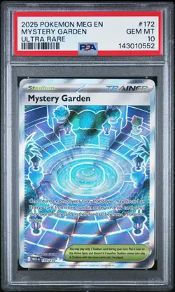 2025 Pokemon Meg En-Mega Evolution #172 Mystery Garden Ultra Rare PSA 10 - Image 1