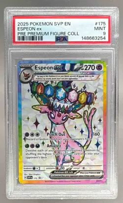 148663254 Espeon ex 2025 Pokemon SV Prismatic Evolutions Promo #175 PSA 9 - Image 1
