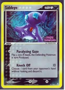 VINTAGE POKEMON SABLEYE 31/110 EX HOLON PHANTOMS-RARE REVERSE HOLO-STAMPED LP/MP - Image 1