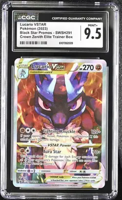 CGC Mint+ 9.5: Lucario Vstar Pokemon Crown Zenith ETB Black Star Promo (EN) - Image 1