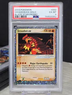 Pokemon Card TCG Groudon ex #002 Black Star Promo 2003 Holo Rare Vintage PSA 6 - Image 1