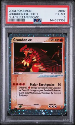 Pokemon Card TCG Groudon ex #002 Black Star Promo 2003 Holo Rare Vintage PSA 6 - Image 3