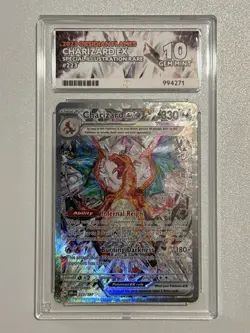 Pokemon TCG Charizard Ex Obsidian Flames 223/197 GEM MINT 10 Perfect Sub grades - Image 1