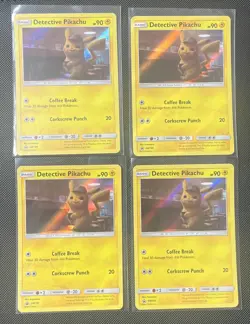 Pokemon TCG Detective Pikachu SM190 Promo SM Black Star Promos - X4 - Image 1