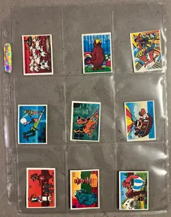 9PC LOT 1976 REYAUCA DISNEY & FRIENDS STICKER CARDS RARE VINTAGE D SCOOBY DOO - Image 1