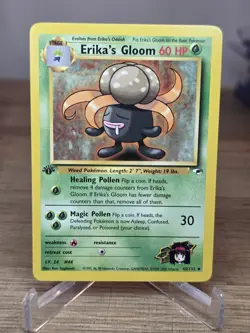1st edition Erika's Gloom 45/132 Gym Heroes Uncommon WOTC Pokemon Card - Image 1