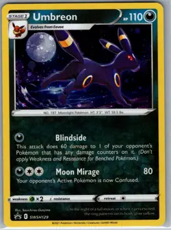 Umbreon - SWSH129 Holo SWSH: Sword & Shield Promo Cards - Pokemon Card - NM - Image 1