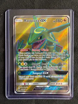 Pokemon TCG Rayquaza GX Celestial Storm Full Art Ultra Rare Card 160/168 2018 - Image 1